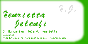 henrietta jelenfi business card